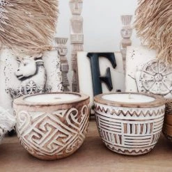 My Bliss Home Bougies Bougie En Bois Sculpté -Bougeoirs Soldes Magasin bougie en bois sculpte 10