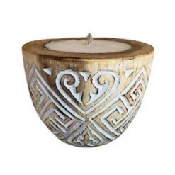 My Bliss Home Bougies Bougie En Bois Sculpté