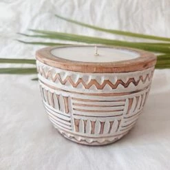 My Bliss Home Bougies Bougie En Bois Sculpté -Bougeoirs Soldes Magasin bougie en bois sculpte 7