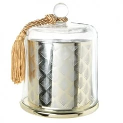 Maisons Du Monde Décorations à Poser De Noël Bougie En Métal Doré Sous Cloche En Verre