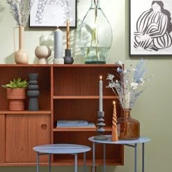 Mica Decorations Bougies Bougie En Stéarine Gris H25 -Bougeoirs Soldes Magasin bougie en stearine gris h25 1