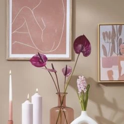 Mica Decorations Bougies Bougie En Stéarine Rose H25 -Bougeoirs Soldes Magasin bougie en stearine rose h25 1