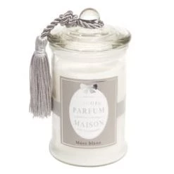 Maisons Du Monde Bougies Bougie En Verre Parfum Ambre Blanche H 15 Cm -Bougeoirs Soldes Magasin bougie en verre parfum musc blanche h15 265g classique 1000 8 20 136960 3 1