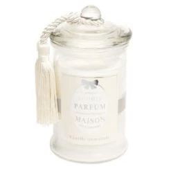Maisons Du Monde Bougies Bougie En Verre Parfum Ambre Blanche H 15 Cm -Bougeoirs Soldes Magasin bougie en verre parfum vanille blanche h15 265g classique 1000 6 18 136958 2 1