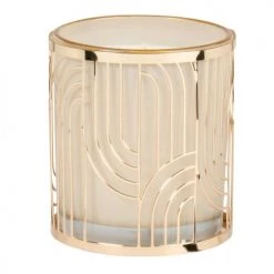Maisons Du Monde Bougies Bougie En Verre Teinté Beige Et Métal Doré 200g