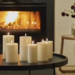 Uyuni Lighting Bougeoirs Bougie Led 10x10cm Cire Crème -Bougeoirs Soldes Magasin bougie led 10x10cm cire creme 1