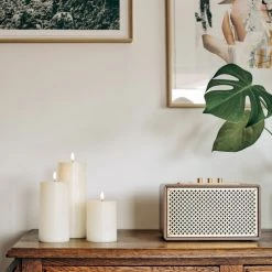 Uyuni Lighting Bougeoirs Bougie Led 10x15cm Cire Crème -Bougeoirs Soldes Magasin bougie led 10x15cm cire creme 2