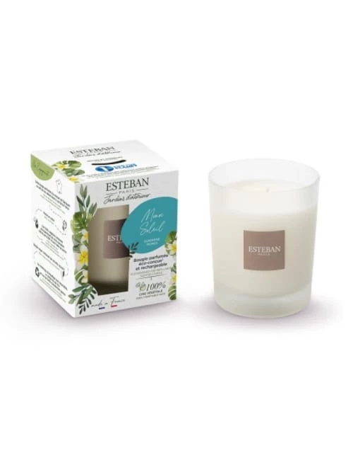 Esteban Bougies Bougie Parfumé Rechargeable Monoï Soleil 180g 3 Esteban Bougies Bougie Parfumé Rechargeable Monoï Soleil 180g