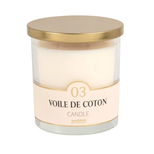 Maisons Du Monde Bougies Bougie Parfumée Blanche En Verre H11, 400g 3 Maisons Du Monde Bougies Bougie Parfumée Blanche En Verre H11, 400g