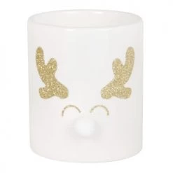Maisons Du Monde Décorations Lumineuses De Noël Bougie Parfumée Cerfs, En Verre Blanc 180g