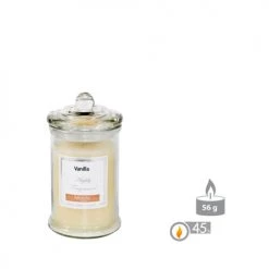 Wadiga Bougies Bougie Parfumée Dans Pot En Verre Vanille 7,5x14cm -Bougeoirs Soldes Magasin bougie parfumee dans pot en verre vanille 7 5x14cm 2