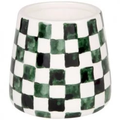 Maisons Du Monde Bougies Bougie Parfumée En Céramique Style Mosaïque Blanche Et Verte 170g