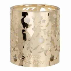 Maisons Du Monde Décorations Lumineuses De Noël Bougie Parfumée En Verre Doré Imprimé 200g