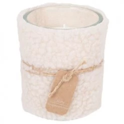 Maisons Du Monde Bougies Bougie Parfumée En Verre Et Tissu Style Mouton écru 210g