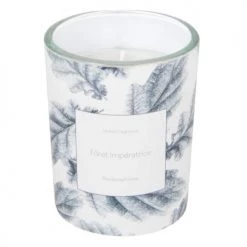 Maisons Du Monde Bougies Bougie Parfumée En Verre Imprimé Blanc Et Bleu 210g