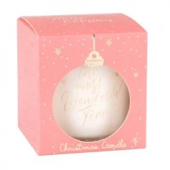 Maisons Du Monde Décorations Lumineuses De Noël Bougie Parfumée En Verre Imprimé Rose Et Doré