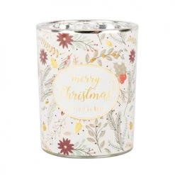 Maisons Du Monde Décorations à Poser De Noël Bougie Parfumée En Verre Imprimé Végétal