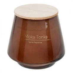 Maisons Du Monde Bougies Bougie Parfumée En Verre Marron Et Couvercle En Bois Beige 410g