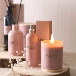 Mica Decorations Bougies Bougie Parfumée En Verre Rose -Bougeoirs Soldes Magasin bougie parfumee en verre rose 2