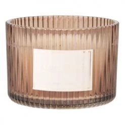 Maisons Du Monde Bougies Bougie Parfumée En Verre Strié Rose 350g