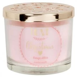 Maisons Du Monde Décorations Lumineuses De Noël Bougie Parfumée Rose En Verre Avec Couvercle Doré 220g
