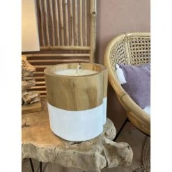Pirouette Paris Bougies Bougie Pot En Teck Blanc D40 -Bougeoirs Soldes Magasin bougie pot en teck blanc d40 3