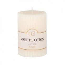 Maisons Du Monde Bougies Bougie Striée Parfumée Blanche H10, 340g - Lot De 2