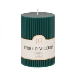 Maisons Du Monde Bougies Bougie Striée Parfumée Bleu Canard H10, 340g - Lot De 2
