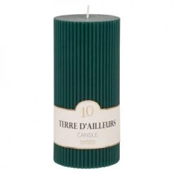 Maisons Du Monde Bougies Bougie Striée Parfumée Bleu Canard H15, 500g