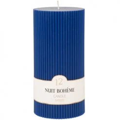 Maisons Du Monde Bougies Bougie Striée Parfumée Bleue H18, 1000g