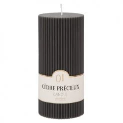 Maisons Du Monde Bougies Bougie Striée Parfumée Gris Foncé H15, 500g