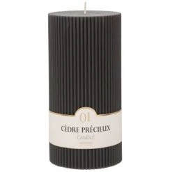 Maisons Du Monde Bougies Bougie Striée Parfumée Gris Foncé H18, 1000g