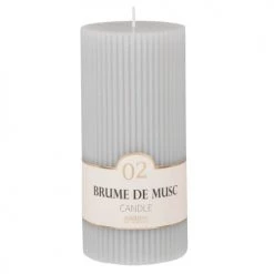 Maisons Du Monde Bougies Bougie Striée Parfumée Grise H15, 500g