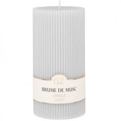Maisons Du Monde Bougies Bougie Striée Parfumée Grise H18, 1000g