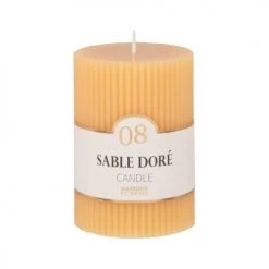 Maisons Du Monde Bougies Bougie Striée Parfumée Jaune H10, 340g - Lot De 2