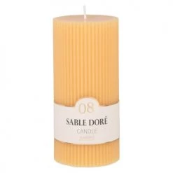 Maisons Du Monde Bougies Bougie Striée Parfumée Jaune H15, 500g