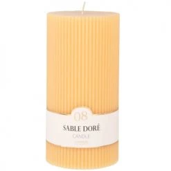 Maisons Du Monde Bougies Bougie Striée Parfumée Jaune H18, 1000g