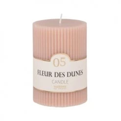 Maisons Du Monde Bougies Bougie Striée Parfumée Rose H10, 340g - Lot De 2