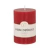 Maisons Du Monde Bougies Bougie Striée Parfumée Rouge H10, 340g - Lot De 2