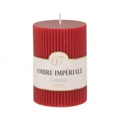 Maisons Du Monde Bougies Bougie Striée Parfumée Rouge H10, 340g - Lot De 2