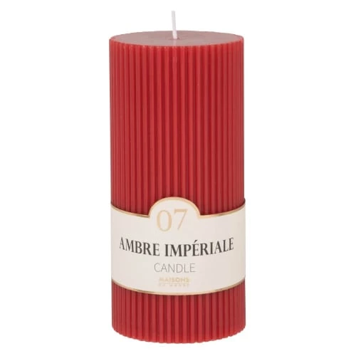 Maisons Du Monde Bougies Bougie Striée Parfumée Rouge H15, 500g 3 Maisons Du Monde Bougies Bougie Striée Parfumée Rouge H15, 500g
