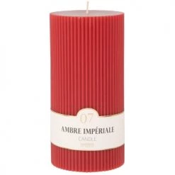 Maisons Du Monde Bougies Bougie Striée Parfumée Rouge H18, 1000g