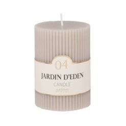 Maisons Du Monde Bougies Bougie Striée Parfumée Taupe H10, 340g - Lot De 2