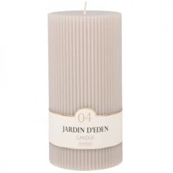 Maisons Du Monde Bougies Bougie Striée Parfumée Taupe H18, 1000g