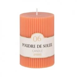 Maisons Du Monde Bougies Bougie Striée Parfumée Terracotta H10, 340g - Lot De 2