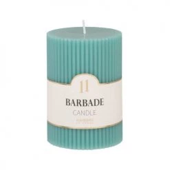 Maisons Du Monde Bougies Bougie Striée Parfumée Turquoise H10, 340g - Lot De 2