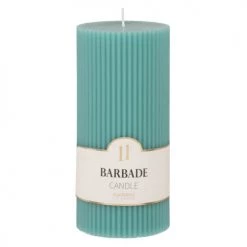 Maisons Du Monde Bougies Bougie Striée Parfumée Turquoise H15, 500g