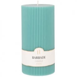 Maisons Du Monde Bougies Bougie Striée Parfumée Turquoise H18, 1000g