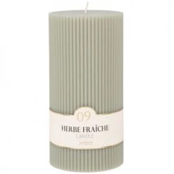 Maisons Du Monde Bougies Bougie Striée Parfumée Verte H18 1000 G