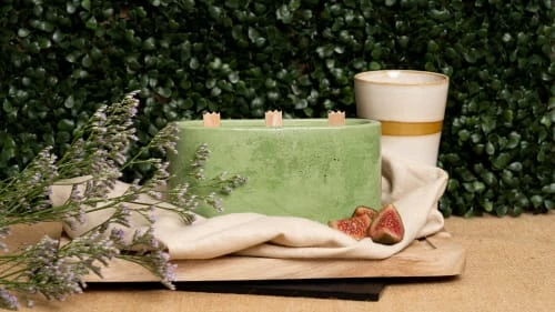Junny Bougies Bougie Xxl En Béton Vert Parfum Fleur De Figue 4 Junny Bougies Bougie Xxl En Béton Vert Parfum Fleur De Figue – Image 2